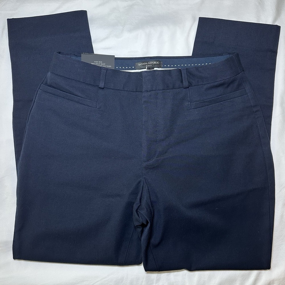 Banana Republic Straight Slimming Curvy Sloan Pant Navy Blue Women's Size 8R NWT